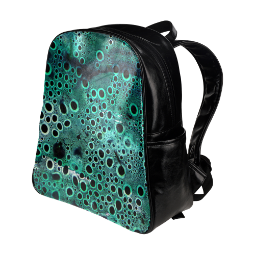 Green Bubbles Multi-Pockets Backpack (Model 1636)