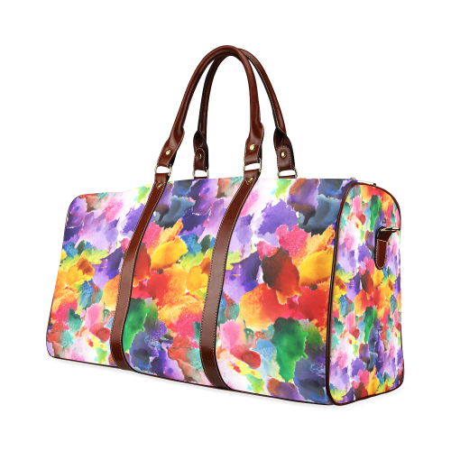 vibrant flower watercolor Waterproof Travel Bag/Small (Model 1639)