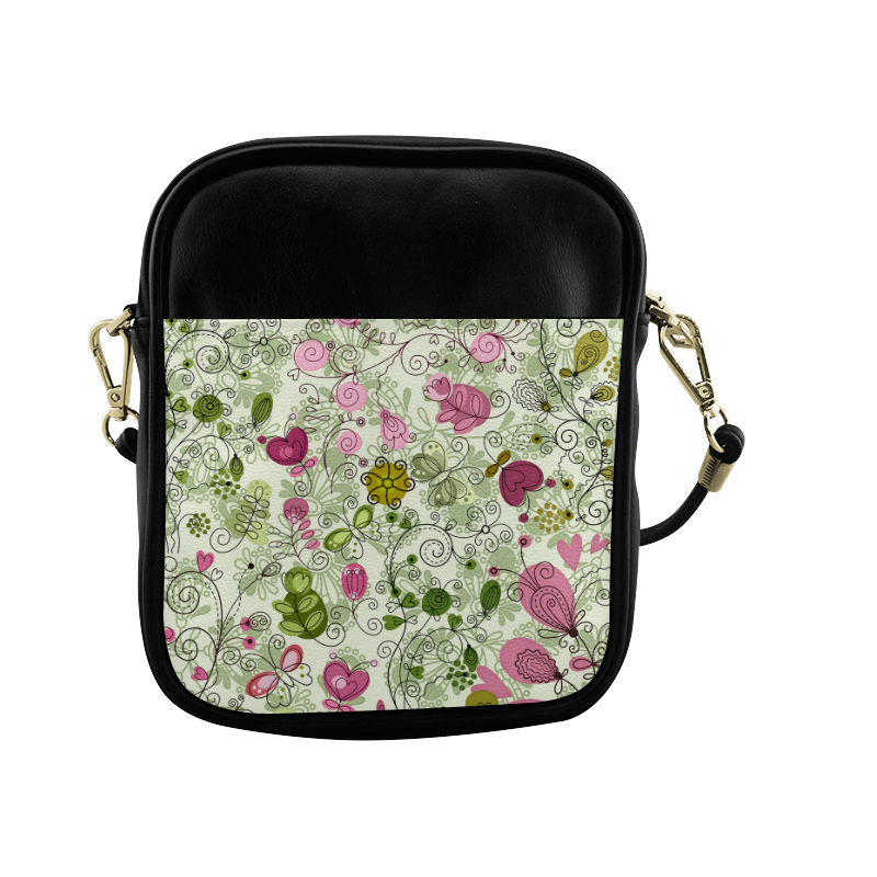 doodle flowers Sling Bag (Model 1627)