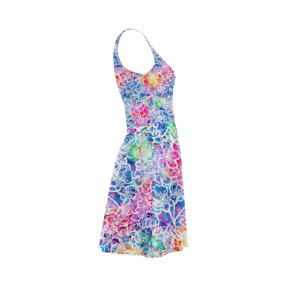 vibrant flower watercolor Atalanta Sundress (Model D04)