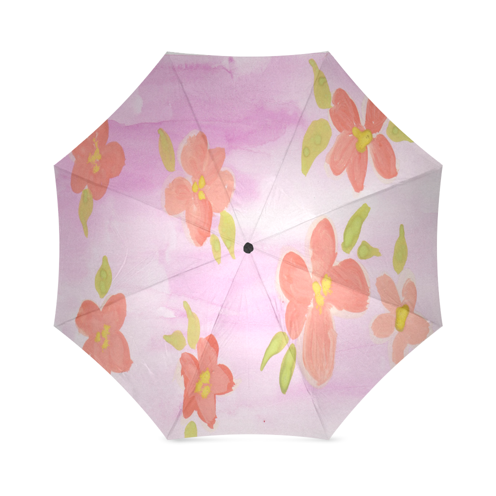 watercolor flower pattern Foldable Umbrella (Model U01)