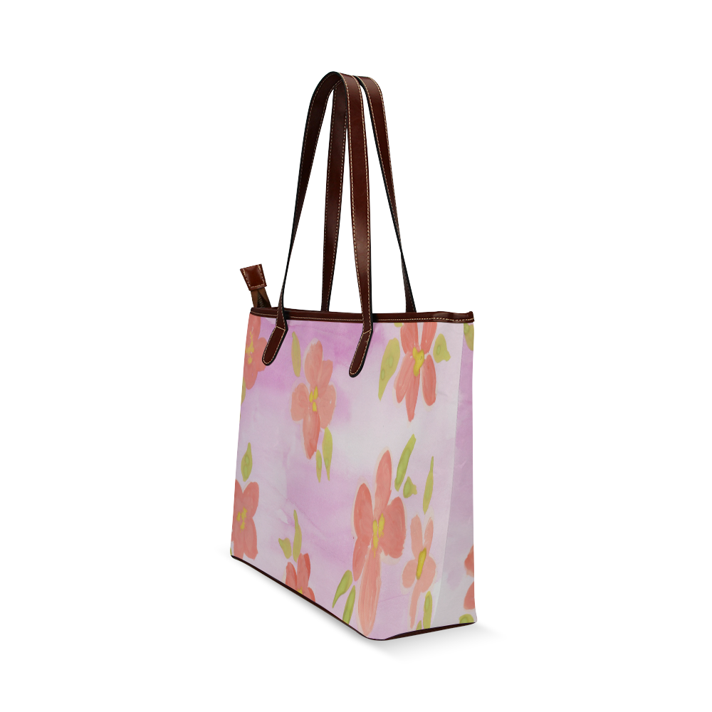 watercolor flower pattern Shoulder Tote Bag (Model 1646)