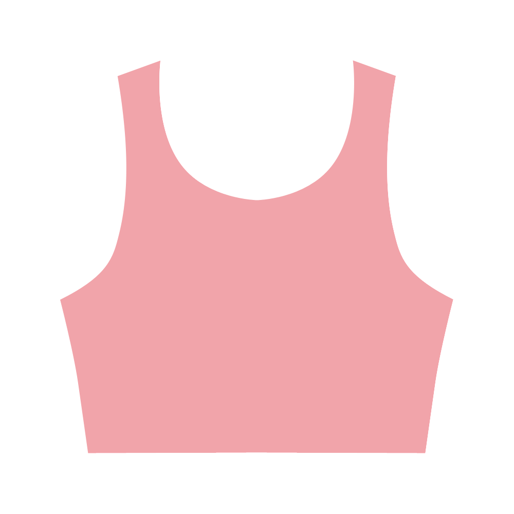 Flamingo Pink Color Accent Women's Crop Top (Model T42)