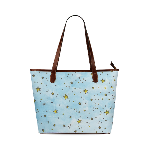 watercolor stars pattern Shoulder Tote Bag (Model 1646)