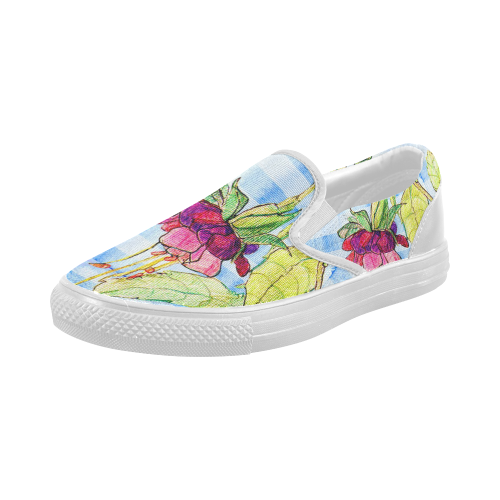 Rose Garden Women's Slip-on Canvas Shoes (Model 019)