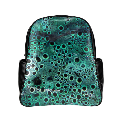 Green Bubbles Multi-Pockets Backpack (Model 1636)