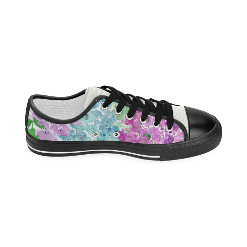 Watercolor Hydrangea Women's Classic Canvas Shoes (Model 018)