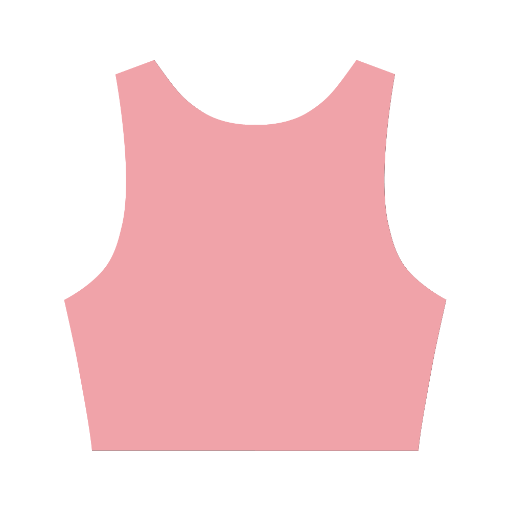 Flamingo Pink Color Accent Women's Crop Top (Model T42)