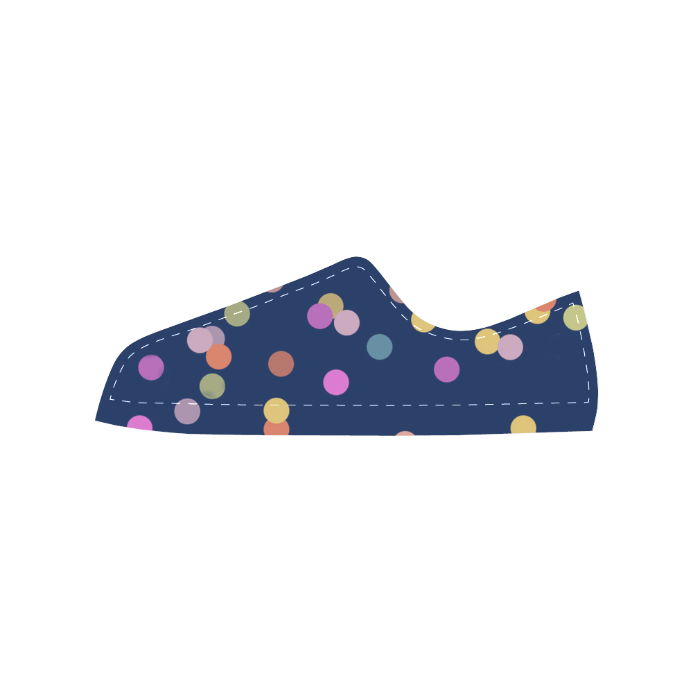 Playful Polka Dots Women's Classic Canvas Shoes (Model 018)