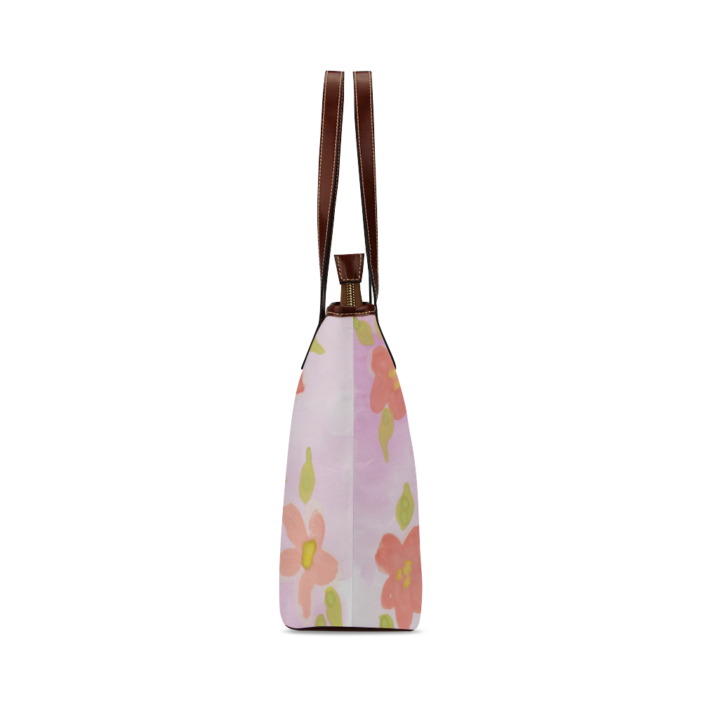 watercolor flower pattern Shoulder Tote Bag (Model 1646)