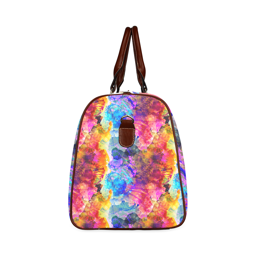 vibrant flower watercolor Waterproof Travel Bag/Small (Model 1639)