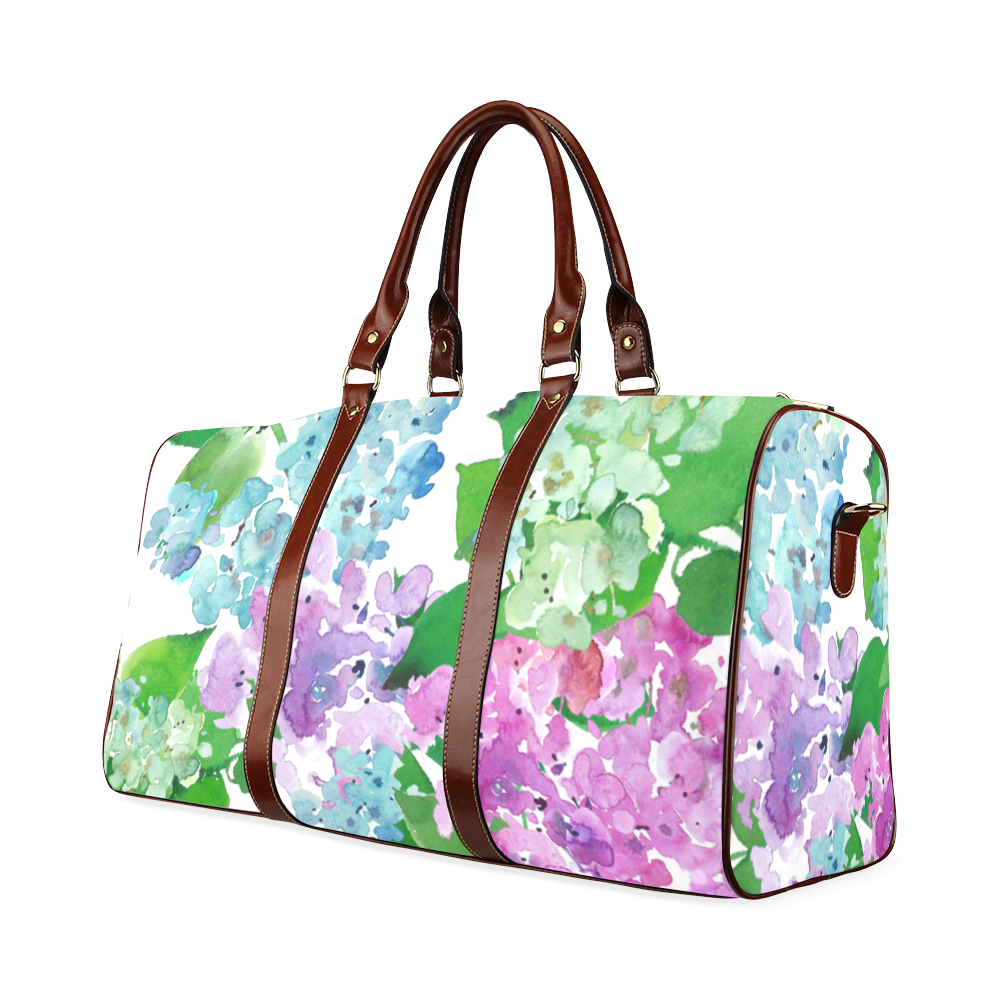 Watercolor Hydrangea Waterproof Travel Bag/Small (Model 1639)