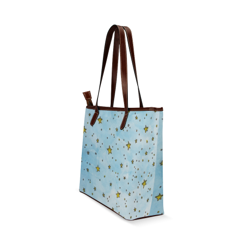 watercolor stars pattern Shoulder Tote Bag (Model 1646)