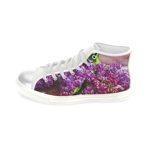 Heaven Scent with white decor Women's Classic High Top Canvas Shoes (Model 017)