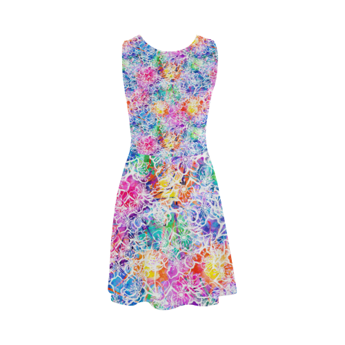 vibrant flower watercolor Atalanta Sundress (Model D04)