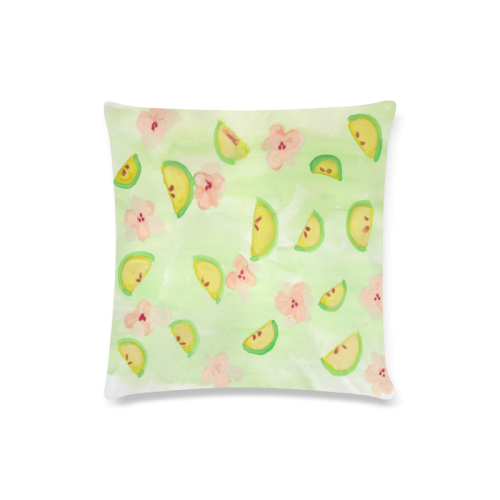 watercolor fruit slices Custom Zippered Pillow Case 16"x16"(Twin Sides)