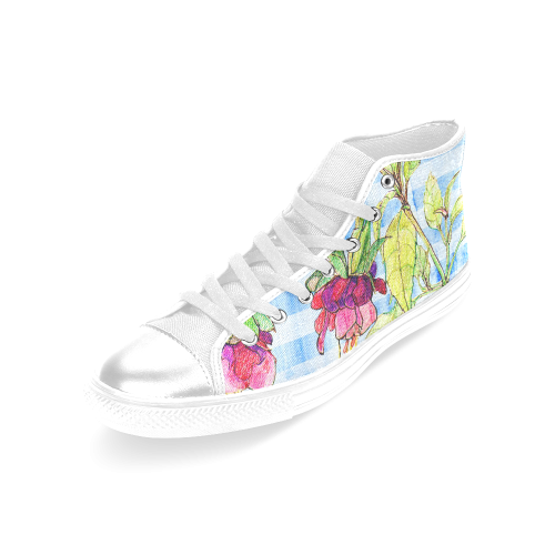 Rose Garden Women's Classic High Top Canvas Shoes (Model 017)