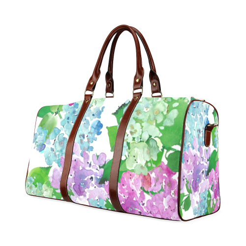 Watercolor Hydrangea Waterproof Travel Bag/Large (Model 1639)