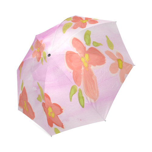 watercolor flower pattern Foldable Umbrella (Model U01)