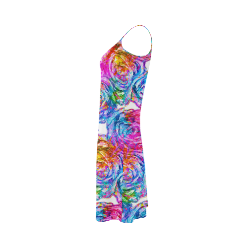 vibrant flower watercolor Alcestis Slip Dress (Model D05)