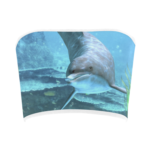 A proud dolphin swims in the ocean Bandeau Top