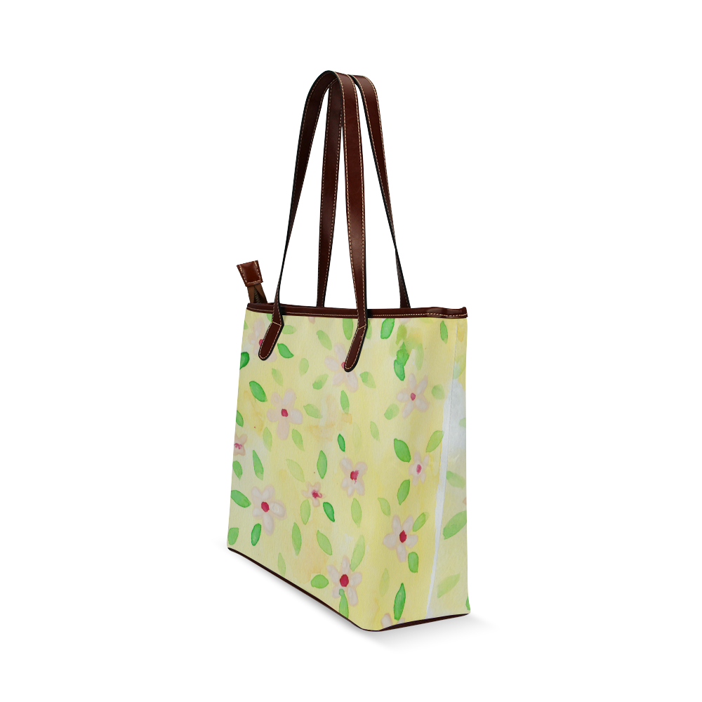 watercolor flower pattern Shoulder Tote Bag (Model 1646)