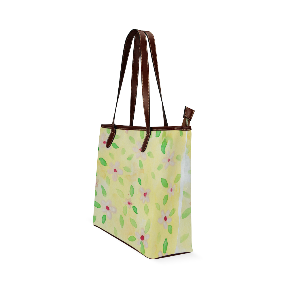 watercolor flower pattern Shoulder Tote Bag (Model 1646)