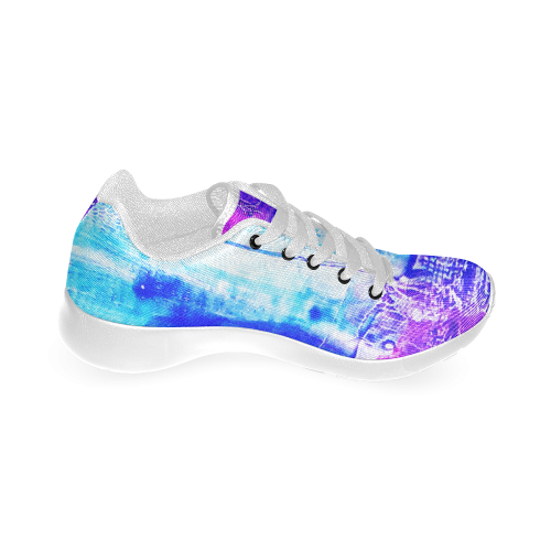 Abstract Blue and Magenta Women’s Running Shoes (Model 020)