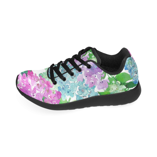 Watercolor Hydrangea Women’s Running Shoes (Model 020)