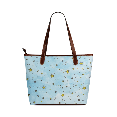 watercolor stars pattern Shoulder Tote Bag (Model 1646)