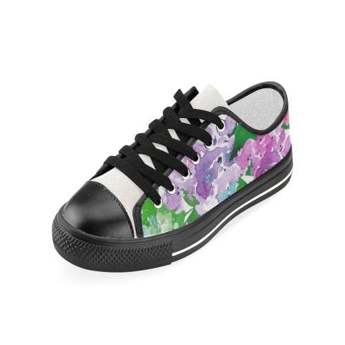 Watercolor Hydrangea Women's Classic Canvas Shoes (Model 018)