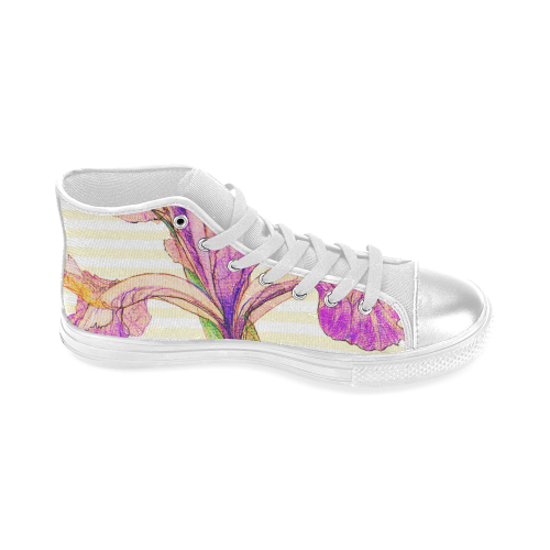 Purple Iris Women's Classic High Top Canvas Shoes (Model 017)