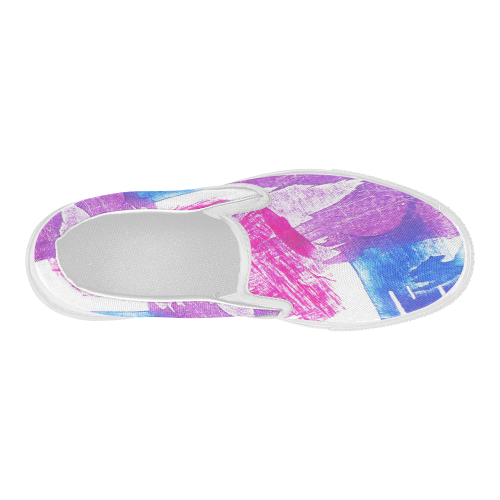 Colorful Movement Women's Slip-on Canvas Shoes (Model 019)