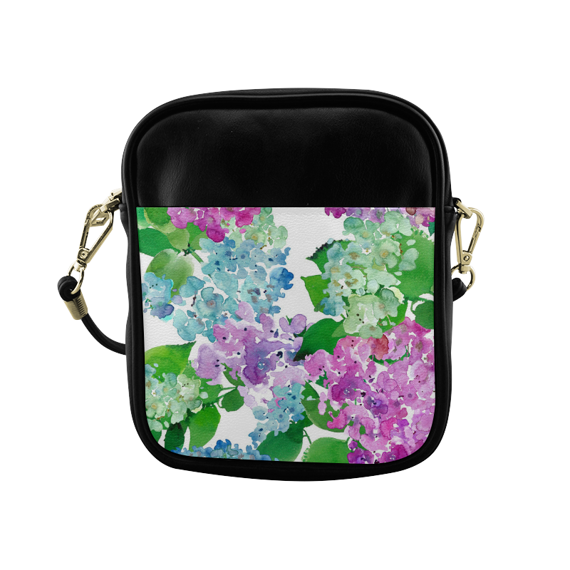 Watercolor Hydrangea Sling Bag (Model 1627)