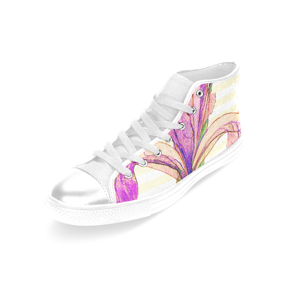 Purple Iris Women's Classic High Top Canvas Shoes (Model 017)