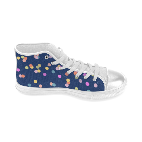 Playful Polka Dots Women's Classic High Top Canvas Shoes (Model 017)