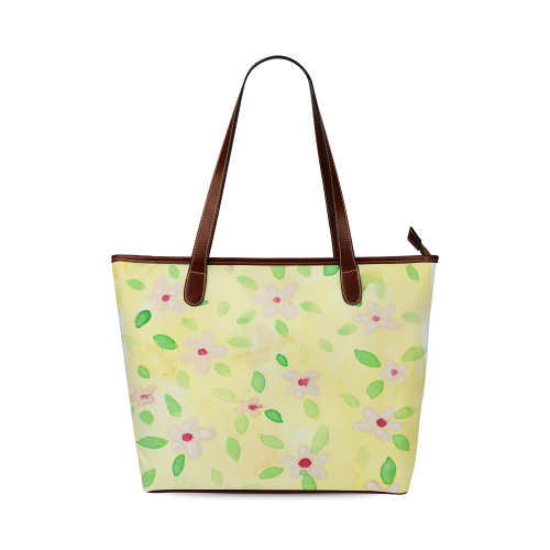 watercolor flower pattern Shoulder Tote Bag (Model 1646)