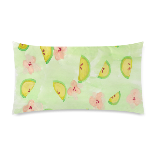 watercolor fruit slices Custom Rectangle Pillow Case 20"x36" (one side)