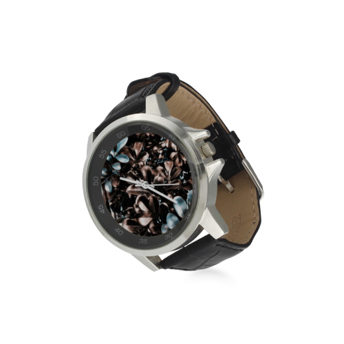 Foliage #5 - Jera Nour Unisex Stainless Steel Leather Strap Watch(Model 202)