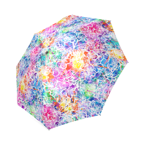 vibrant flower watercolor Foldable Umbrella (Model U01)