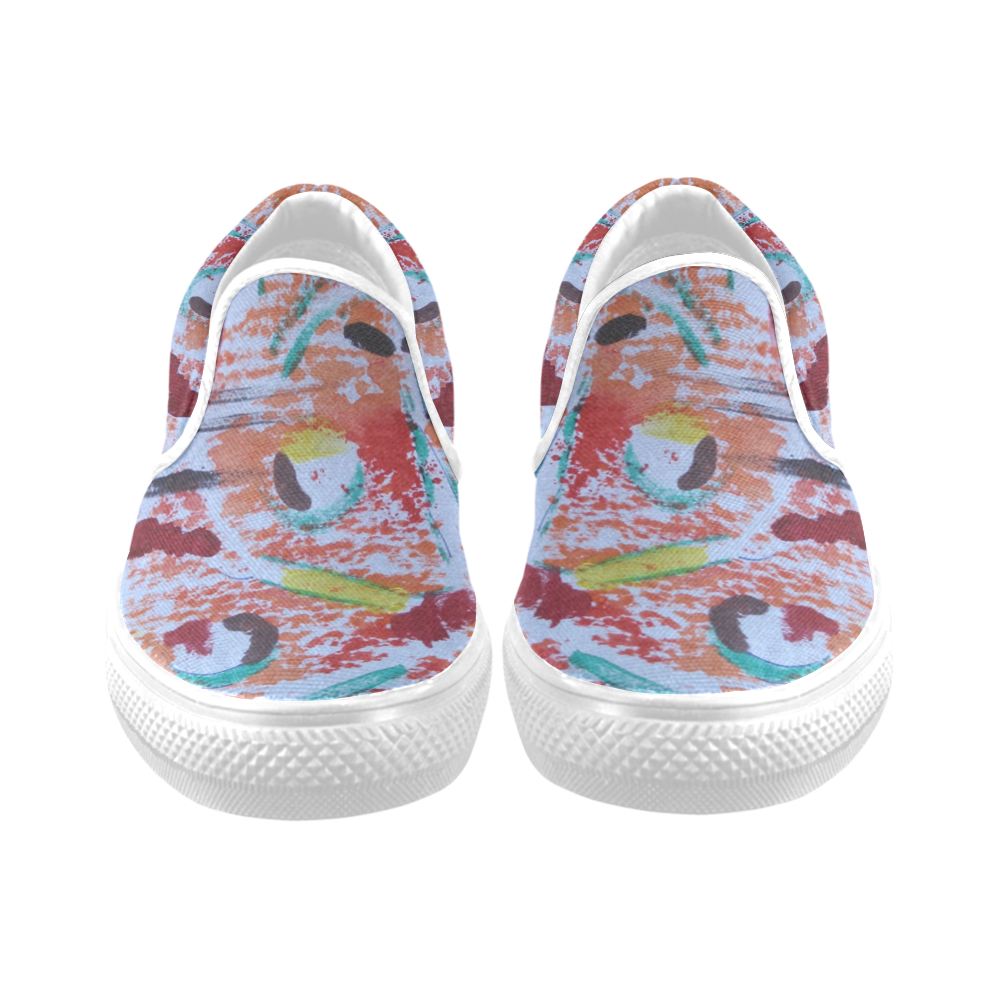 Shoe Pattern 1 Women's Unusual Slip-on Canvas Shoes (Model 019)