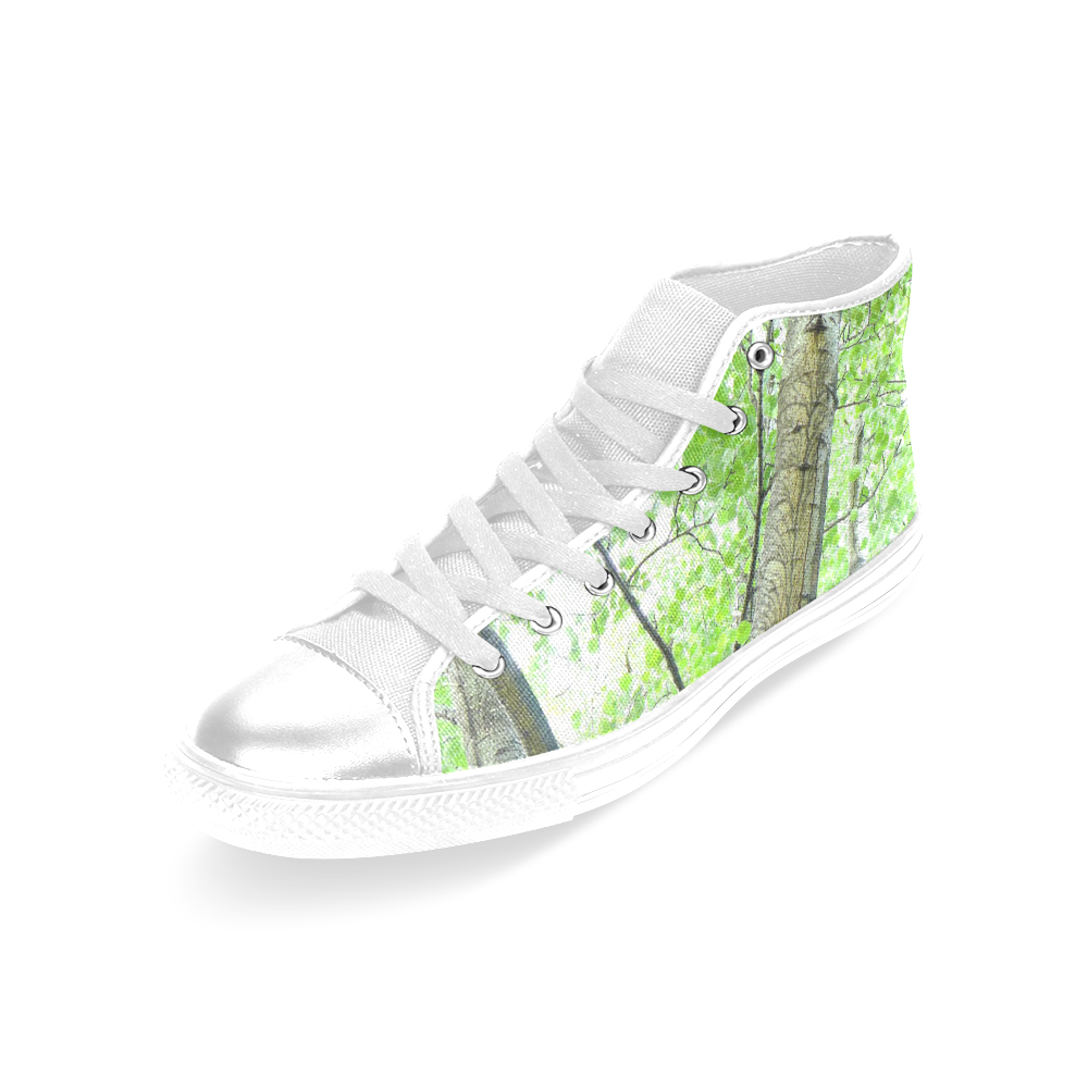 Tree Women's Classic High Top Canvas Shoes (Model 017)