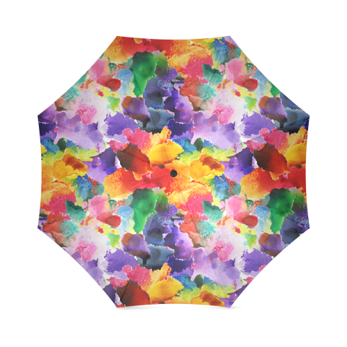 vibrant flower watercolor Foldable Umbrella (Model U01)