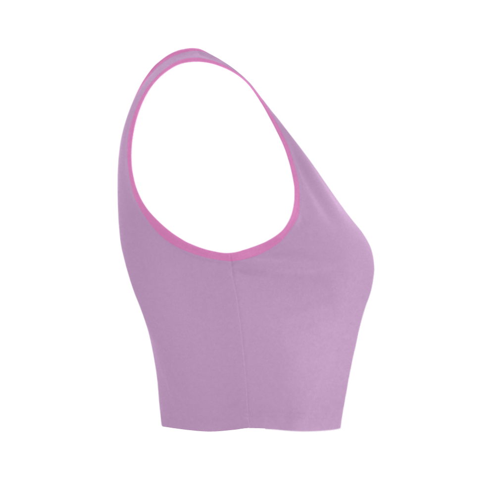 Violet Tulle Color Accent Women's Crop Top (Model T42)