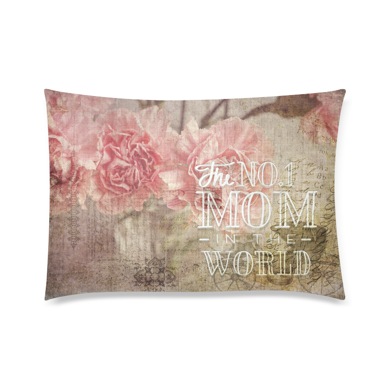 Vintage carnations for the best mom Custom Zippered Pillow Case 20"x30"(Twin Sides)