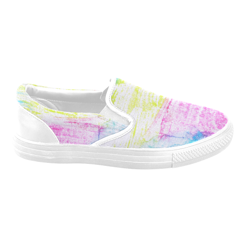 Colorful Women's Unusual Slip-on Canvas Shoes (Model 019)