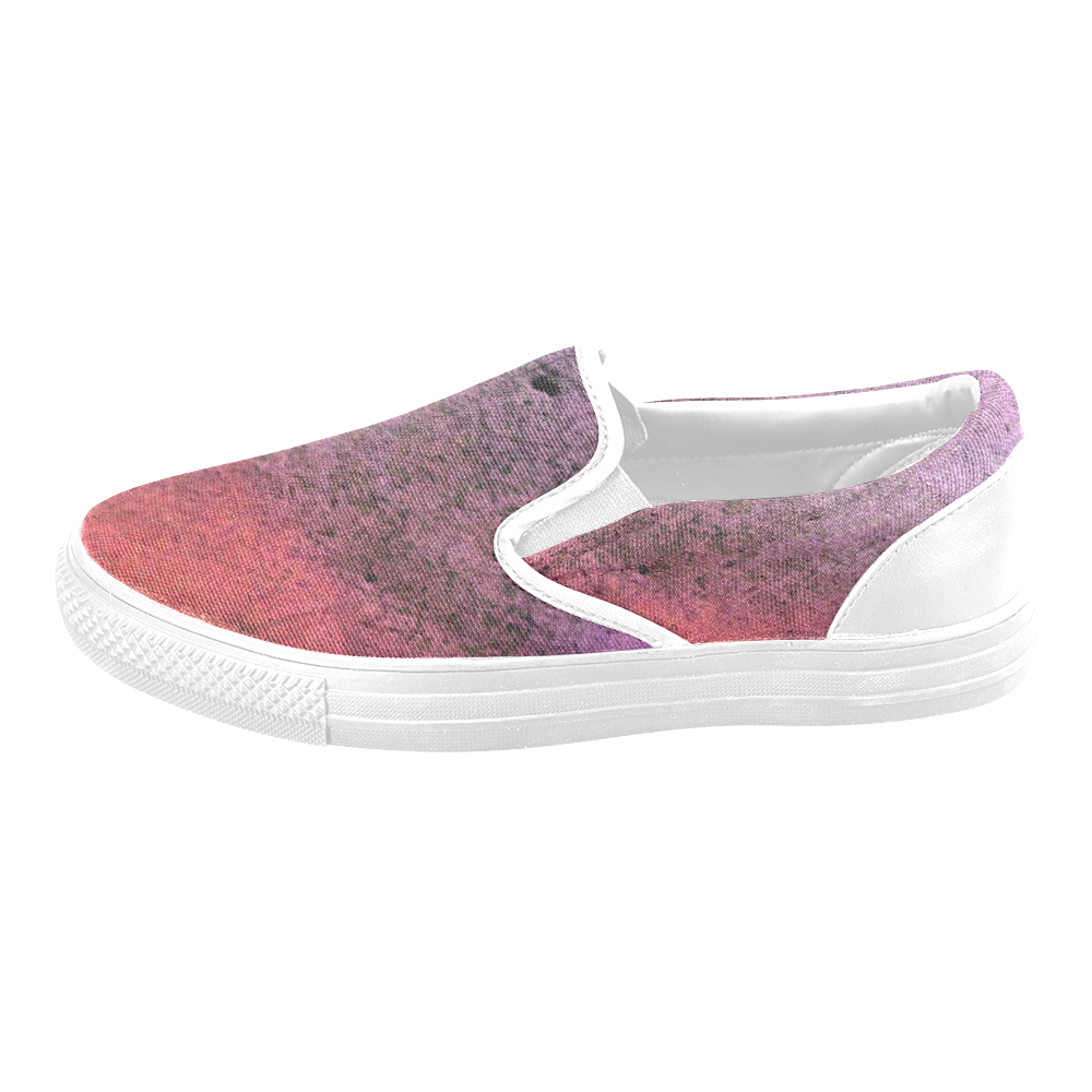Colorful Old Metal Women's Unusual Slip-on Canvas Shoes (Model 019)