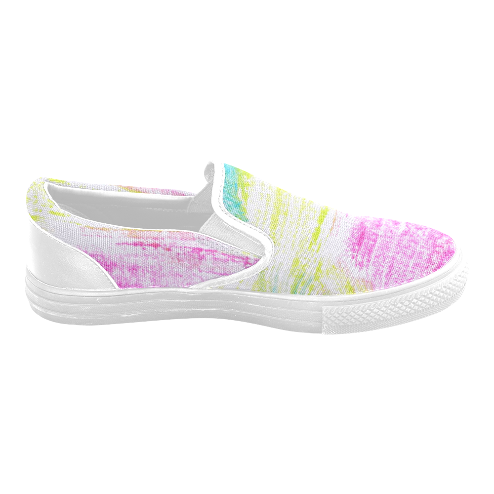 Colorful Women's Unusual Slip-on Canvas Shoes (Model 019)