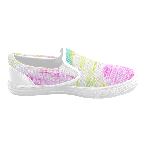 Colorful Women's Unusual Slip-on Canvas Shoes (Model 019)