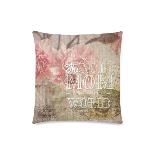 Vintage carnations for the best mom Custom Zippered Pillow Case 18"x18" (one side)